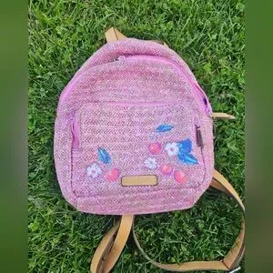 Vera Bradley | Bags | Vera Bradley Pink Woven Backpack With 